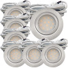 7er Set | Flache LED Möbel Einbauspots New Lina | 12V | 2W | LED Trafos | 72mm