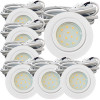 7er Set | Flache LED Möbel Einbauspots New Lina | 12V | 2W | LED Trafos | 72mm