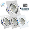 7W LED Bad Einbaustrahler Marin 230 Volt / 90 x 90 mm / IP44 / Quadratisch / 550 Lumen