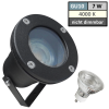 7Watt - IP65 LED Boden Einbaustrahler | Aufbaustrahler | 230Volt | Schwarz