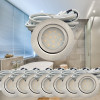 8er Set | Flache LED Möbel Einbauspots New Lina | 12V | 2W | LED Trafos | 72mm