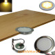 8er Set SMD Bodeneinbauspots 12Volt + LED Rundtrafo. Für Laminat, Parkett, Fliesen usw. Begehbar - IP67. Abwaschbar.