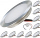 10er Set SMD Bodeneinbauspots 12Volt + LED Rundtrafo. Für Laminat, Parkett, Fliesen usw. Begehbar - IP67. Abwaschbar.