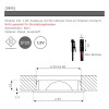 Flache LED Möbel Einbauleuchte Lina 12V - 3W - Stromkabel 1.8m - ohne Transformator