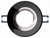 Glas Decken Einbauleuchte Crystal R90 / 230V / Starr / Ø=90mm / für 50mm Leuchtmittel / Schwarz