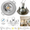 LED Einbaustrahler Tom / 230V / 3Watt / 250Lumen / Silber