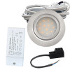 Sets Flache LED Einbauleuchte - 12V - 2W - Silber - 72mm - mit Trafo
