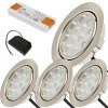 Sets Flache LED Möbel Einbauleuchte Lina 12Volt - 3Watt - 200Lumen - mit Transformator
