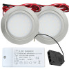 Sets Flache LED Möbel Einbauspots Mila 12V - 2,4W - 160Lumen - mit Trafo
