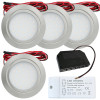 Sets Flache LED Möbel Einbauspots Mila 12V - 2,4W - 160Lumen - mit Trafo