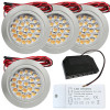 Sets Flache LED Möbel Einbauspots Mira 12V - 2,4W - 190Lumen - mit Trafo