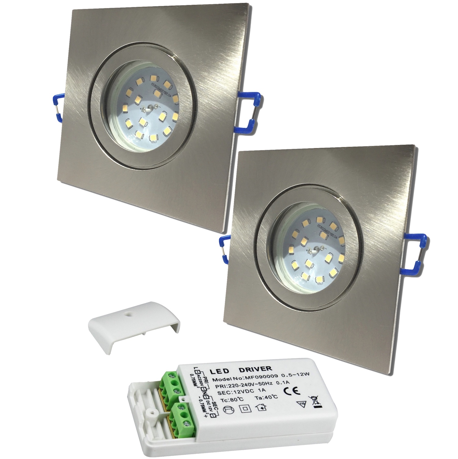 Trango LED Einbaustrahler BI-COLOR - 3W, 3000K, GU10, Inkl. Leuchtmittel & Anschlusskasten, Schwenkbar