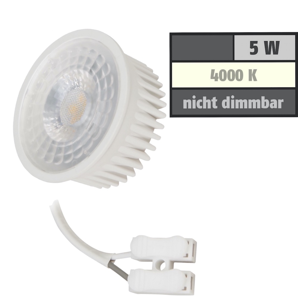 Flacher COB LED Modul Wohnraum Einbaustrahler Timo 5Watt ET = 32mm 230Volt