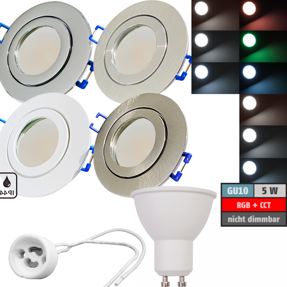 LED Einbaustrahler Einbauleuchte Square 230V GU10 Spot-Reflektorlampen 5W EEK A+ 