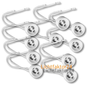 10 x Keramik Leuchtmittelfassung 230Volt für Gu10 Halogen oder LED Lampen