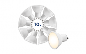 10 x LED-STRAHLER GU10, 6W, 490LM, 3000K, WARMWEISS