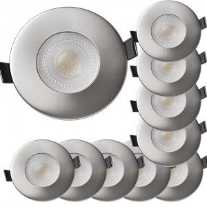 10er Set LED-Einbauleuchte IP65 – 4,9W, 500 Lumen | Ideal für Bad & Feuchträume