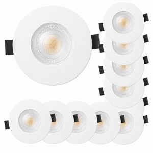 10er Set LED-Einbauleuchte IP65 – 4,9W, 500 Lumen | Ideal für Bad & Feuchträume