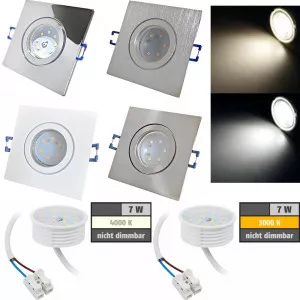 LED Einbaustrahler Marin / 230V / 7W / Loch = 60 - 68mm / ET = 32mm / IP44