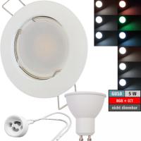 LED Einbaustrahler Tom | 230V | 5W | Smart Wifi | RGB + CCT | Weiss | GU10