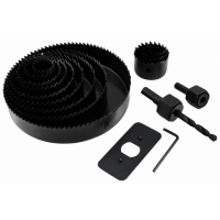 Universal Lochsägen Set für Bohrungen von 26mm bis 63mm Ø, 30mm Schnitttiefe, 7-teilig