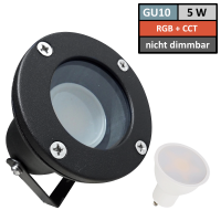 Smart Wifi RGB IP65 LED Boden Einbaustrahler | Aufbaustrahler | 230Volt | Schwarz