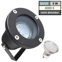 Bodeneinbaustrahler / Aufbaustrahler / SMD LED / 230Volt / IP65 / 3W
