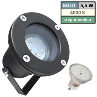 Bodeneinbaustrahler / Aufbaustrahler / SMD LED / 230Volt / IP65 / 5W STEP DIMMBAR