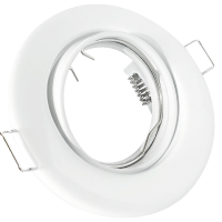 Einbaurahmen GU10 230V Weiß – schwenkbar, Ø68–75mm, für LED/Halogen Ø50mm, ohne Leuchtmittel