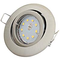 LED Einbaustrahler Tom | Flach | 230V | 7W | ET-30mm | Silber gebürstet