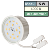 5W SMD LED Modul Aufbaurahmen, Rund, Weiss, STEP-DIMMBAR