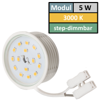5W SMD LED Modul Aufbaurahmen, Rund, Weiss, STEP-DIMMBAR