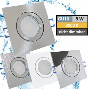 IP44 | SMD LED Einbauleuchten Marin | 9Watt | 230Volt | Quadratisch