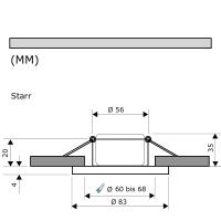 LED Einbauleuchte Marina / 230V / 7W / STEP DIMMBAR / ET = 32mm / IP44