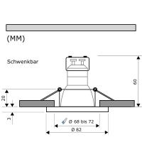 Einbauleuchte Timo / 230V / MCOB LED / 7Watt / DIMMBAR / Aluminium / Gu10 / Schwenkbar