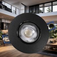 LED Einbauleuchte - 230V - 4.5W - 450Lumen - Schwarz - Ø=90x25mm