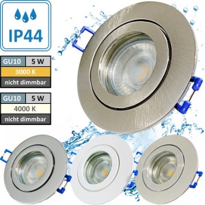 5W LED Bad Einbauleuchte Marina 230 Volt / IP44 / Clipring / 400 Lumen