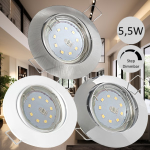 SMD LED Einbauspot Jan / 3 - Stufen Dimmbar per Lichtschalter / 230Volt / 5W