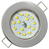 LED Einbaustrahler Tom | Flach | 230V | 5W | ET-28mm | Edelstahl gebürstet | STEP DIMMBAR