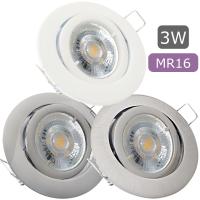 12Volt MCOB LED Einbaustrahler Timo | 3Watt | Gu5.3 Sockel | MR16 Fassung | Mit LED Trafo