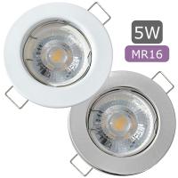 12Volt MCOB LED Einbaustrahler Tom | 5Watt | Gu5.3 Sockel | MR16 Fassung | Mit LED Trafo