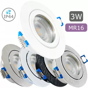 3W LED Bad Einbaustrahler Marina | 12V | IP44 | Rund | Klares Schutzglas | Ohne Transformator