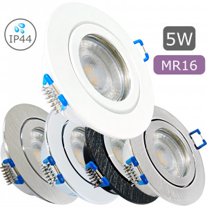 5W LED Bad Einbaustrahler Marina | 12V | IP44 | Rund | Klares Schutzglas | Ohne Transformator
