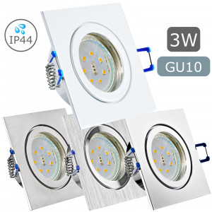 IP44 | SMD LED Einbauleuchten Marin | 3Watt | 230Volt | Quadratisch