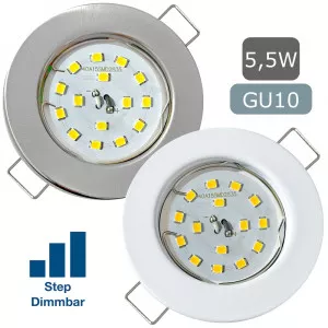 SMD LED Einbauspot Tom / 3 - Stufen Dimmbar per Lichtschalter / 230Volt / 5W