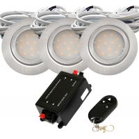 3er Set | Flache LED Einbauspots New Lina | 12V | 2W | LED Trafo und Funk-Dimmer