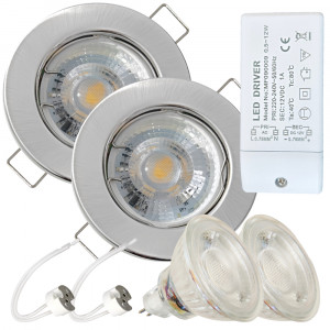 12Volt MCOB LED Einbaustrahler Tom | 3Watt | Gu5.3 Sockel | MR16 Fassung | Mit LED Trafo