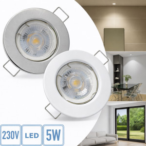 12Volt MCOB LED Einbaustrahler Tom | 5Watt | Gu5.3 Sockel | MR16 Fassung | Mit LED Trafo