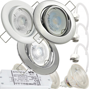 12Volt MCOB LED Einbaustrahler Tomas | 3Watt | Gu5.3 Sockel | MR16 Fassung | Mit LED Trafo