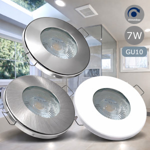 7W LED Bad Einbauleuchte 230V / Dimmbar / IP65 / 550Lumen / Warmweiss